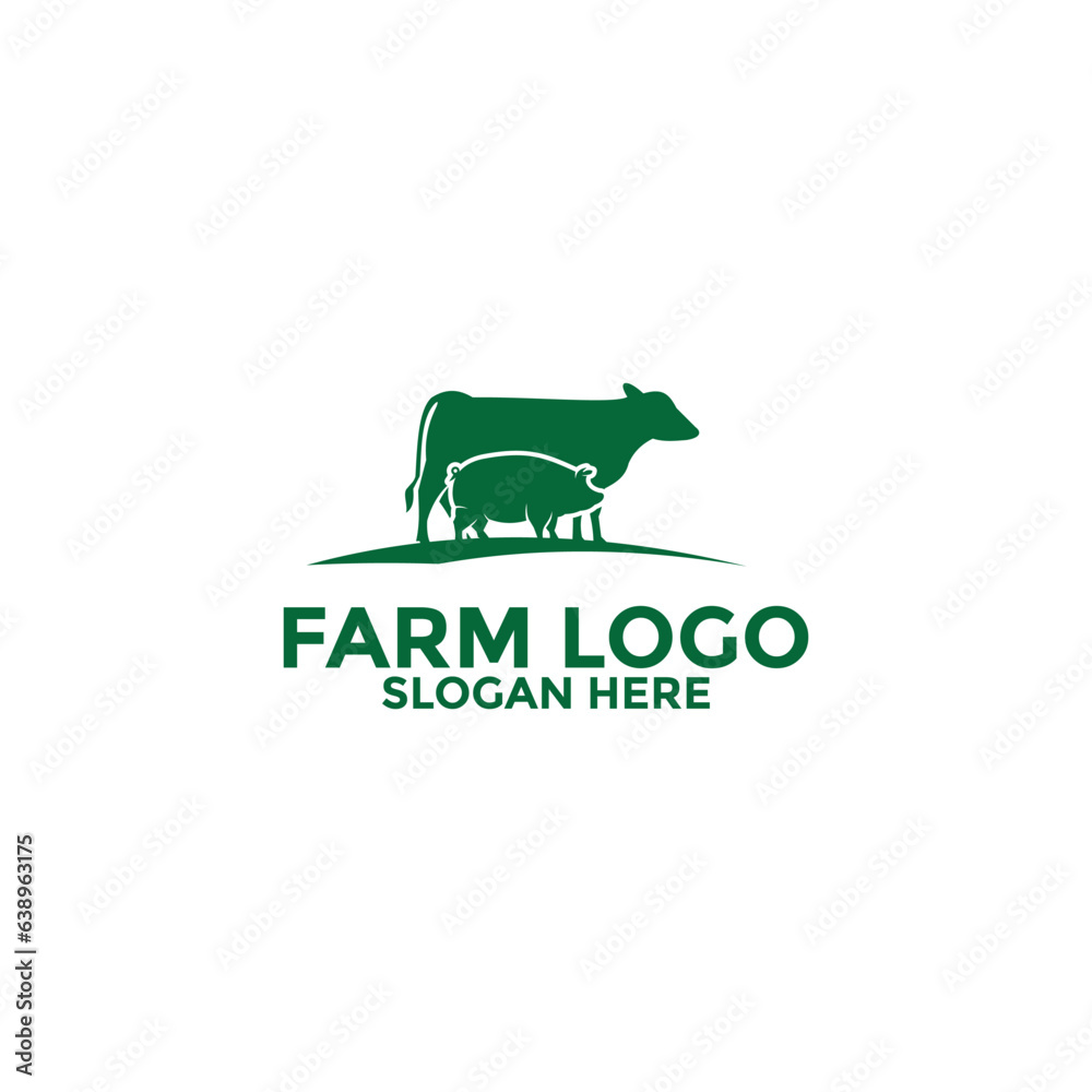 Obraz premium Farm logo vector, Creative Farm animal logo icon template