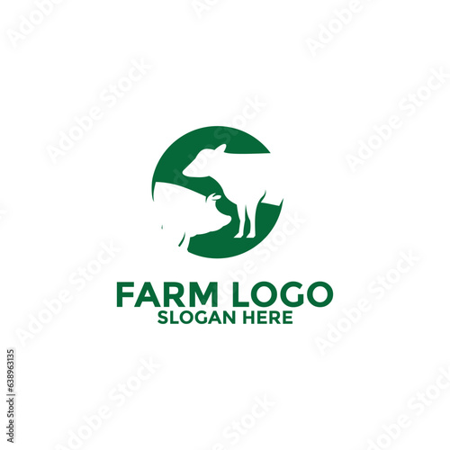 Farm logo vector, Creative Farm animal logo icon template