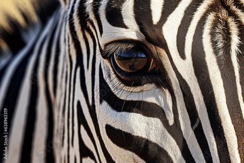 Close up of Zebra muzzle and eye. Wildlife scene from nature  Africa