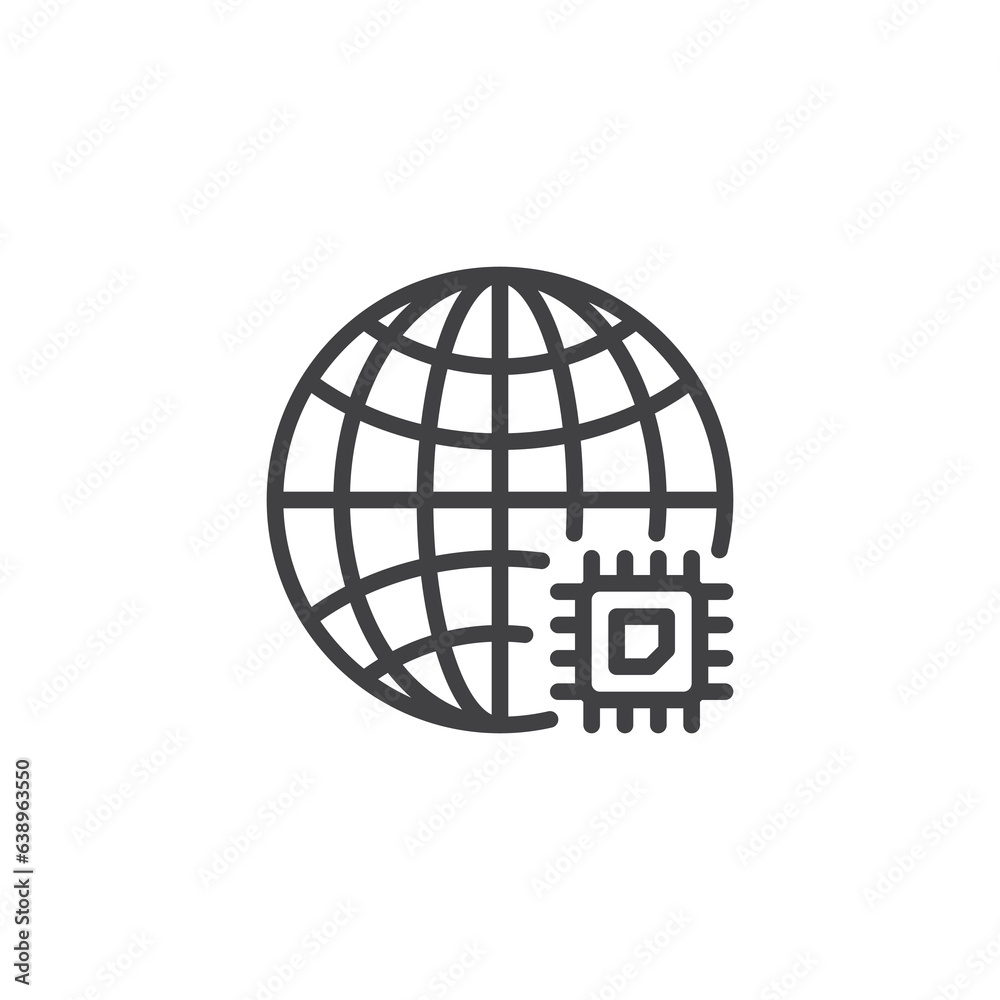 Digital world line icon Digital world line icon