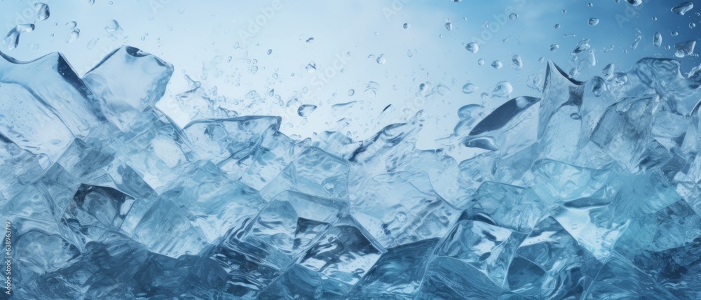 Water background with cracked ice surface. Generative AI Water background with cracked ice surface. Generative AI