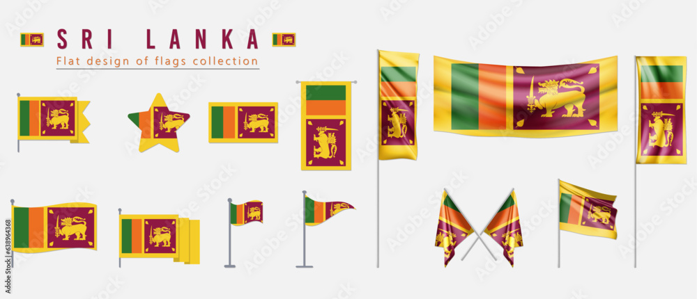 Sri Lanka flag, flat design of flags collection