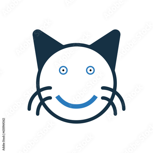 Animal cat or emoticon pet icon