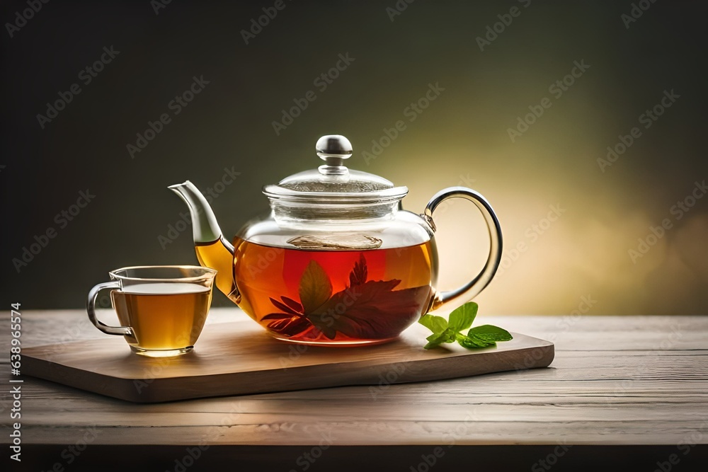 A cup of honey and sour green tea with lemon A cup of honey and sour green tea with lemon