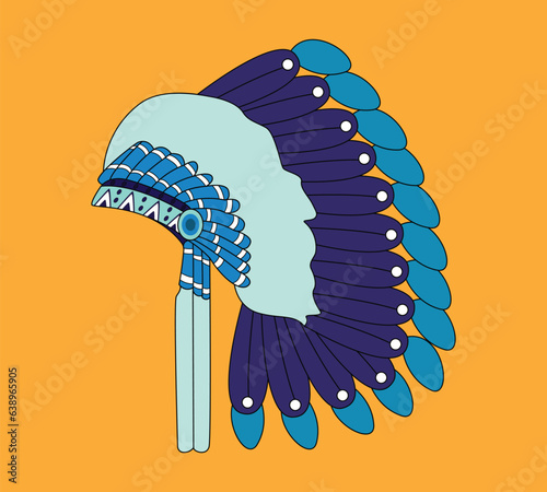 native american indian hat. vectors, illustration.