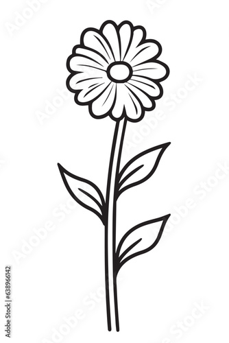 flower coloring page book outline 