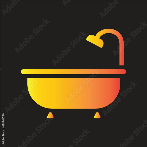 bathtub icon simple design art eps 10