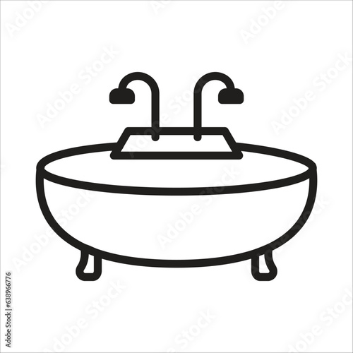 bathtub icon simple design art eps 10