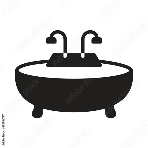 bathtub icon simple design art eps 10