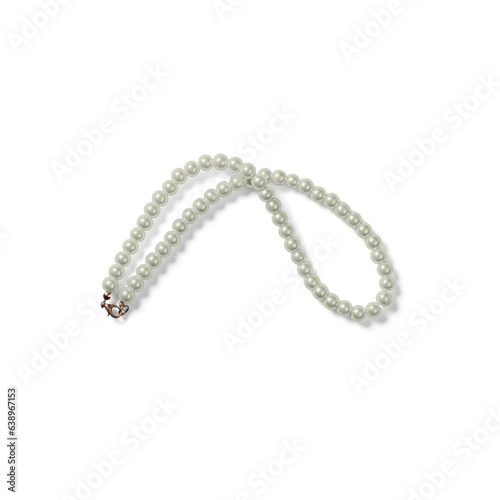 Realistic pearl bracelet isolated on black background