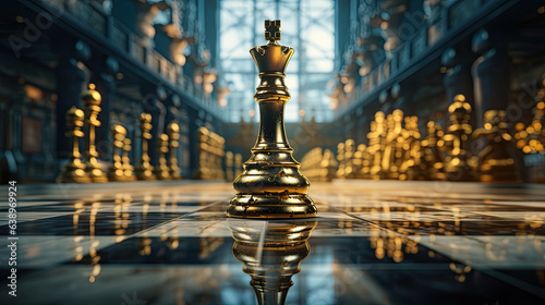 Chess pieces. A chess game symbolizing a new business strategy for the company, Generative AI photo