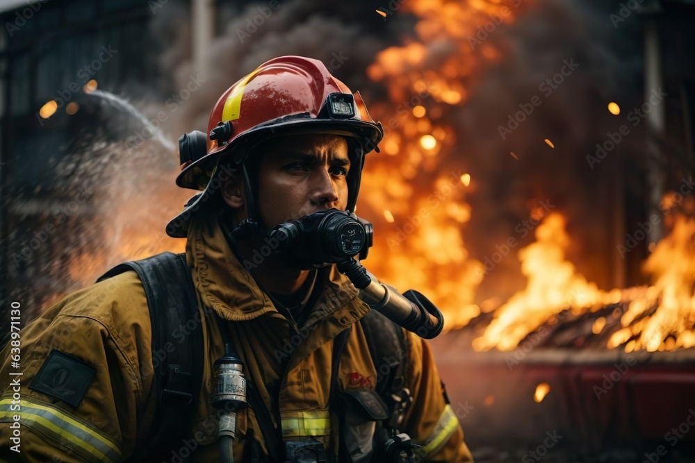 fireman in action fireman in action