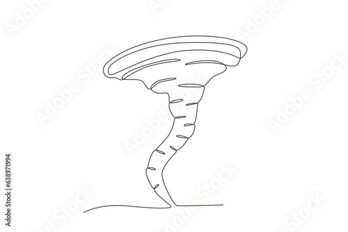 A dangerous high tornado. Hurricane one-line drawing