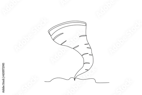 A ground-level tornado. Hurricane one-line drawing