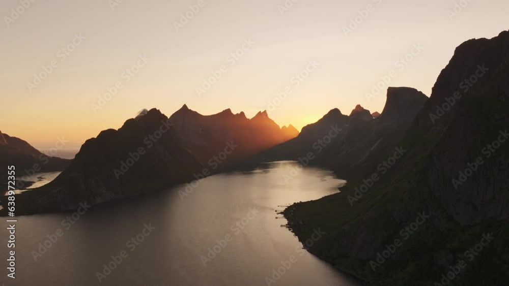The Lofoten Islands in Norway are known for their captivating evening sunsets. The Lofoten Islands in Norway are known for their captivating evening sunsets.