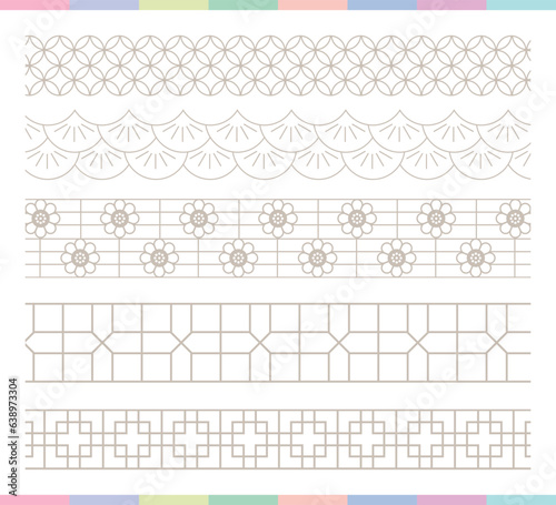 Collection of various traditional Korean patterns and frames.

