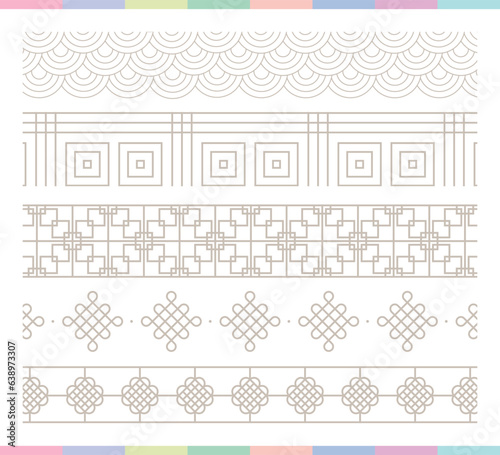 Collection of various traditional Korean patterns and frames.
