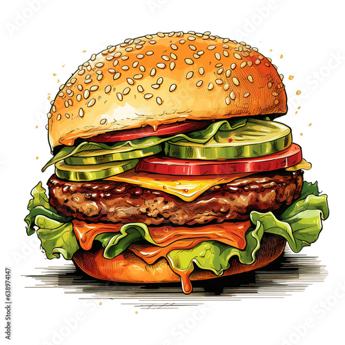 hamburger on a white © Tatiana