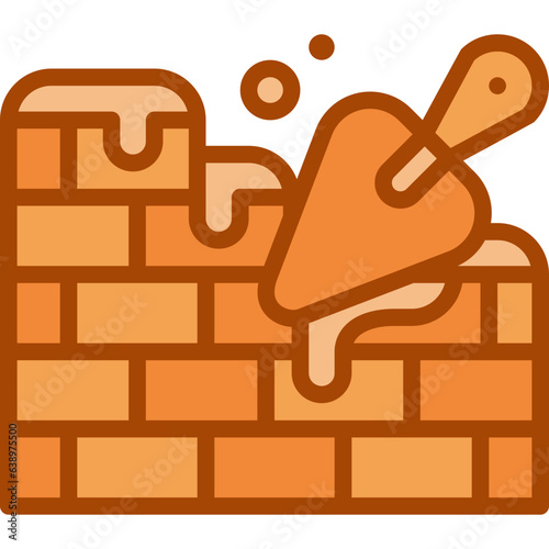 bricklaying two tone icon