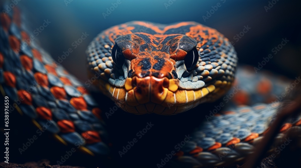 Fototapeta premium Small Sunda viper. Generative AI