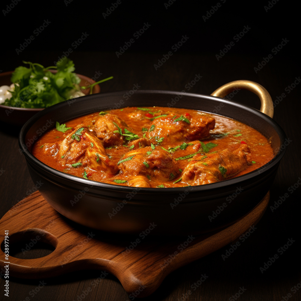 product photo chicken curry real food 169, generative ai