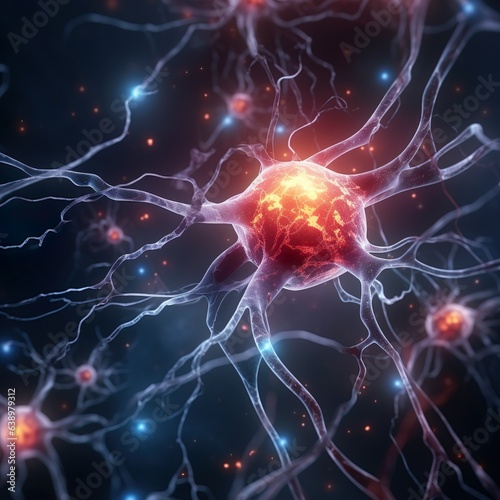 Field of neurology, visualization of the brain. Workings of the human mind concept, emphasizing the complexity and wonder of cognitive science and neurological health