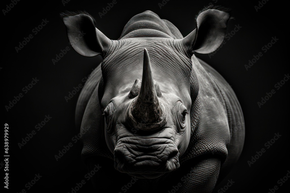 rhino black and white photo, detailed portrait of endangered rhinoceros rhino black and white photo, detailed portrait of endangered rhinoceros