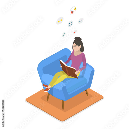 3D Isometric Flat Vector Illustration of Introvert Vs Extravert, Different Mindsets. Item 1