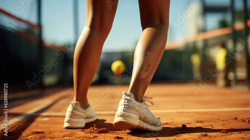 A Focus on the Powerful and Agile Legs of a Tennis Athlete