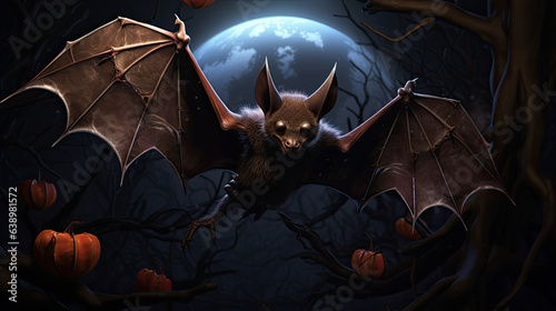 Halloween background with bat