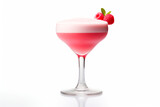 Clover Club cocktail on a white isolated background. Summer alcoholic drink