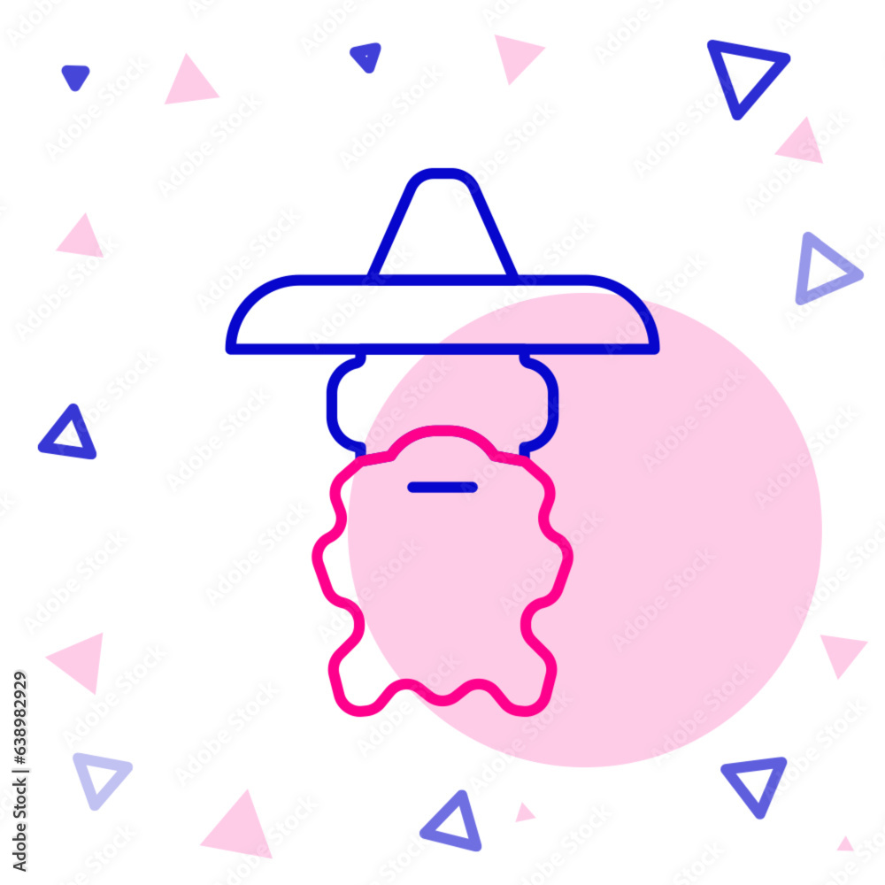 Line Wizard warlock icon isolated on white background. Colorful outline concept. Vector