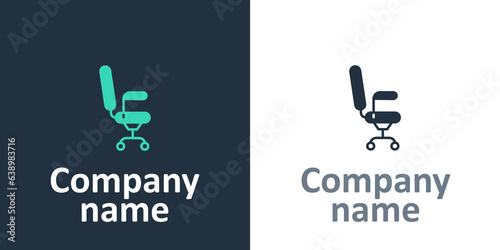 Logotype Office chair icon isolated on white background. Logo design template element. Vector