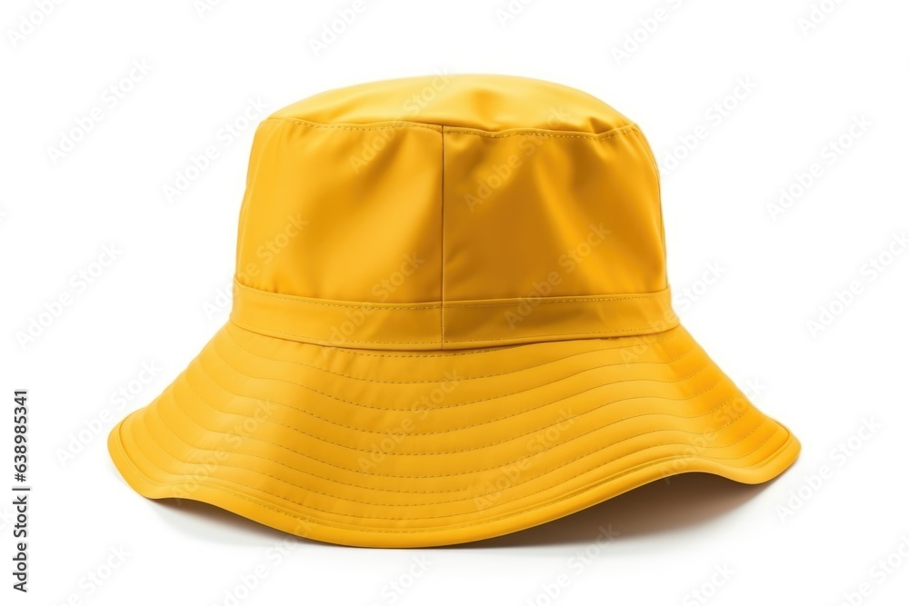 Fototapeta premium yellow bucket hat isolated on white