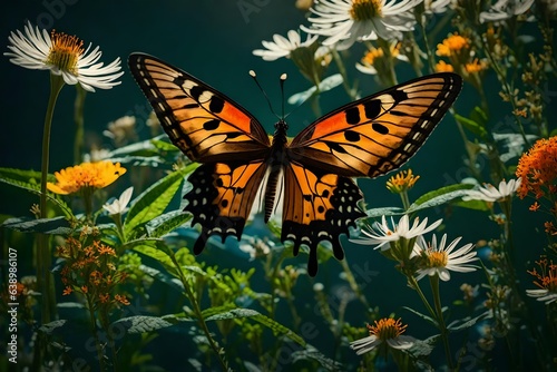 A butterfly made up of various flora and fauna elements, symbolizing the interconnectedness of nature