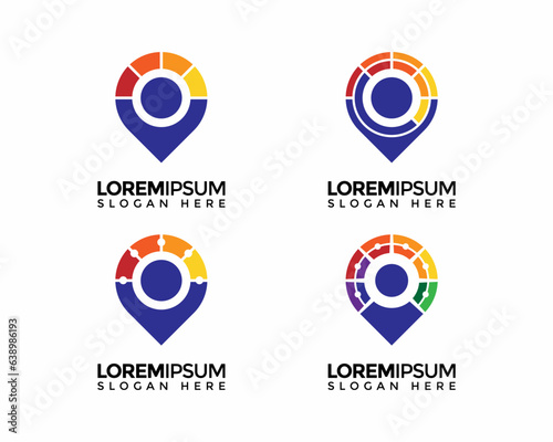 Free Download Set of colorful travel point logo vector design. Collection of travel logo vector template - GFXLoad