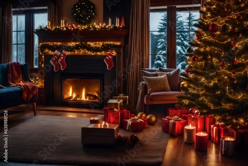 christmas tree and fireplace © rao zabi