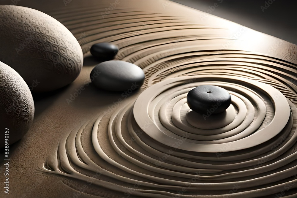 Naklejka premium zen stones generated AI