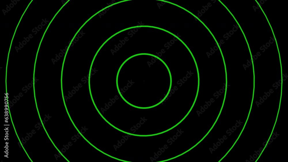 Green radar transmitting radio waves, radial ultrasound on black background Green radar transmitting radio waves, radial ultrasound on black background