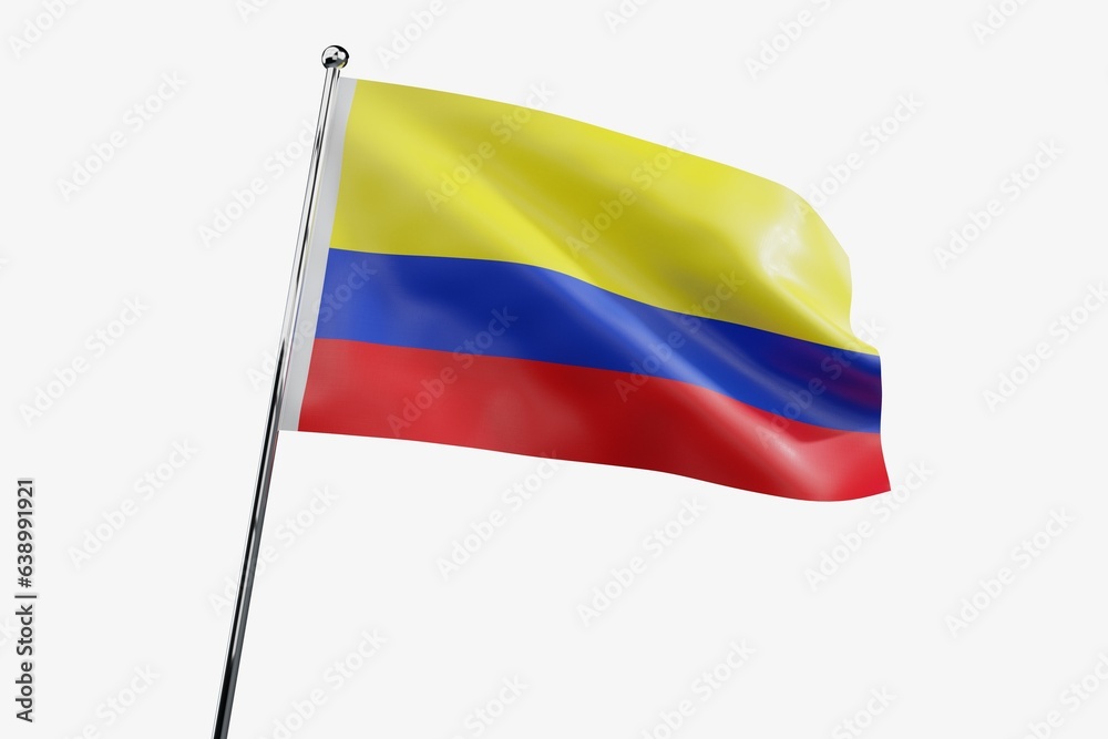 Colombia - waving fabric flag isolated on white background - 3D illustration Colombia - waving fabric flag isolated on white background - 3D illustration