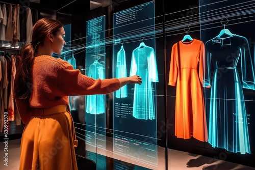 Stunning and atmospheric 3D virtual dressing room. Generative AI