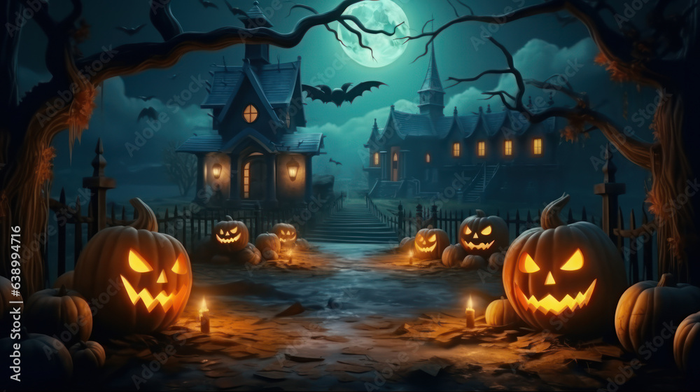 Animation of the Halloween holiday and pumpkin Animation of the Halloween holiday and pumpkin