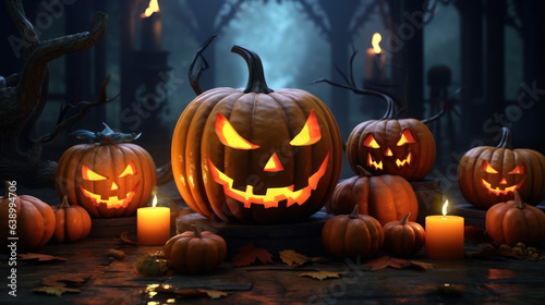 Animation of the Halloween holiday and pumpkin © EmmaStock