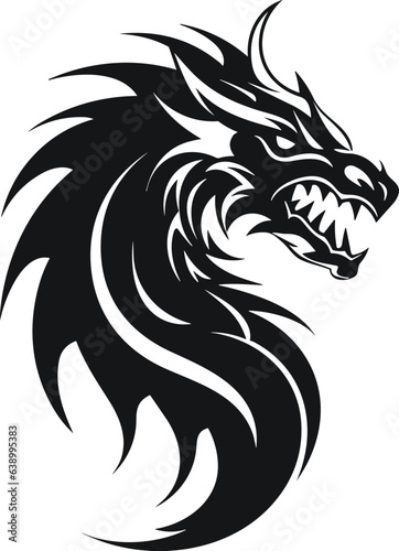 Dragon head illustration isolated on white background