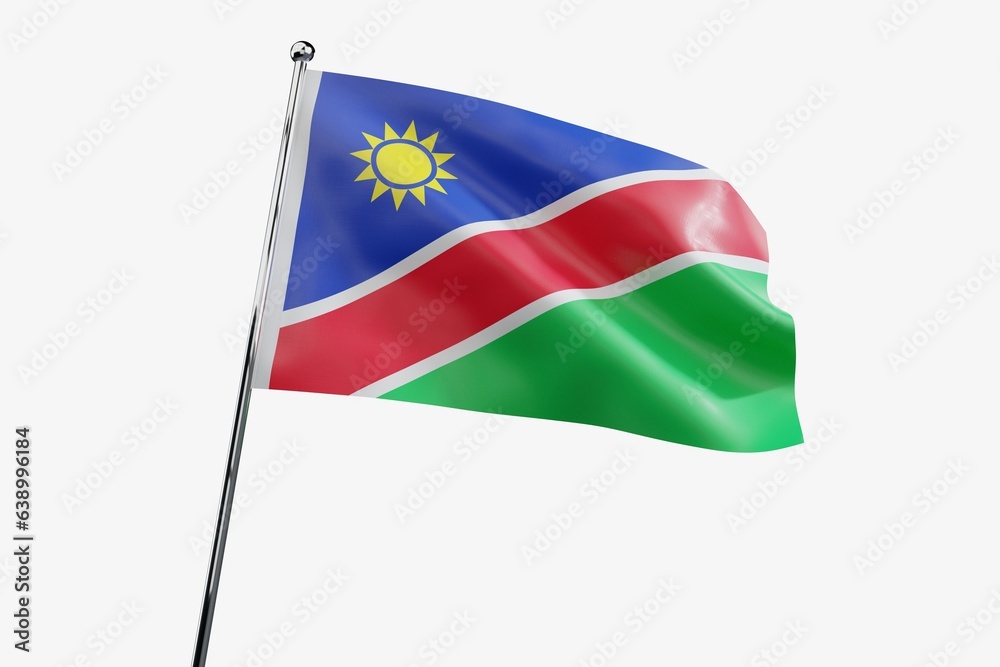 Namibia - waving fabric flag isolated on white background - 3D illustration Namibia - waving fabric flag isolated on white background - 3D illustration