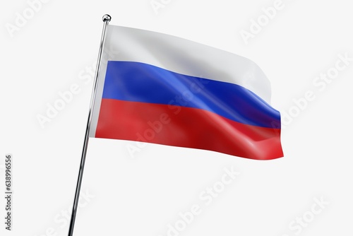 Russia - waving fabric flag isolated on white background - 3D illustration