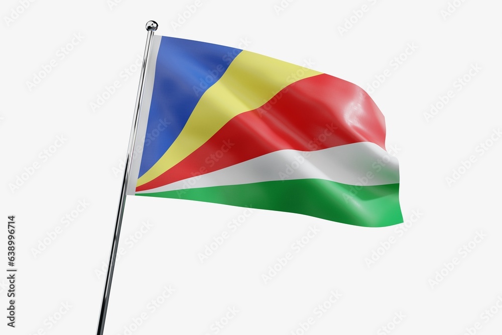 Seychelles - waving fabric flag isolated on white background - 3D illustration Seychelles - waving fabric flag isolated on white background - 3D illustration