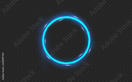 Glowing trail effect on transparent background. Modern magical magic circle with runes.Fire portal.Decor elements for a magic doctor, shaman, medium.