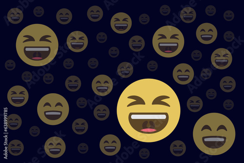 heap of laughing faces in the dark,pattern vector illustration