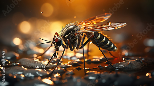 A Mosquito With Wings is Going Against The Skin of A Person AI Generative © Image Lounge